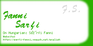 fanni sarfi business card